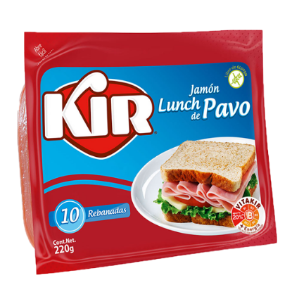 Imagen de JAMON LUNCH KIR DE PAVO 220 G