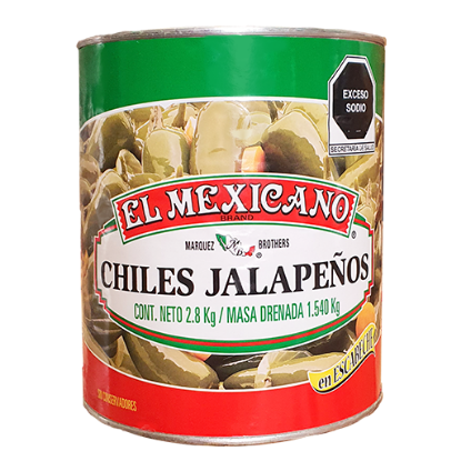 Imagen de CHILE JALAPEÑO ENTERO EL MEXICANO 2.8KG