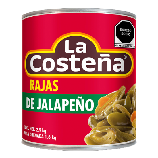 Imagen de CHILE JALAPEÑO RAJAS LA COSTEÑA 2.8 KG