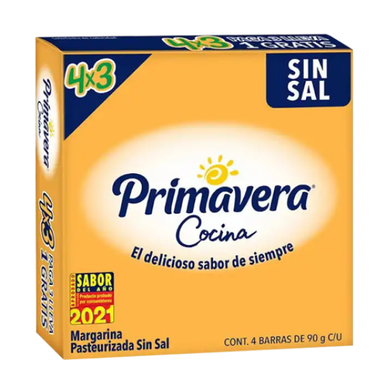 Imagen de MARGARINA PRIMAVERA SIN SAL C/4 BARRAS