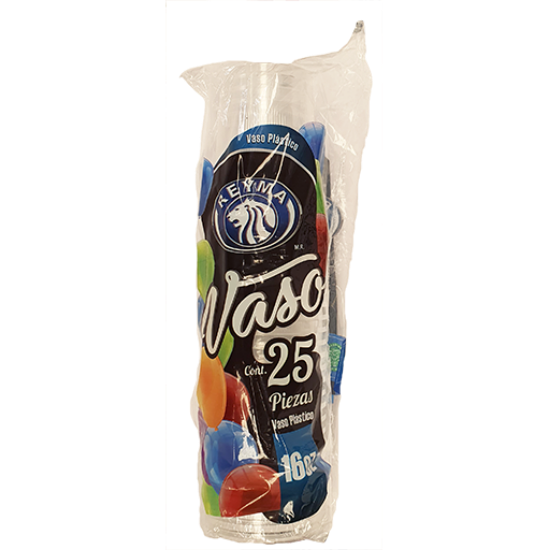 Imagen de VASO PLASTICO REYMA 16 OZ  C/25 PZAS.