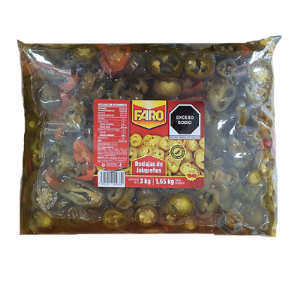 Imagen de CHILE JALAPEÑO RODAJAS FARO BOLSA 2.8 KG