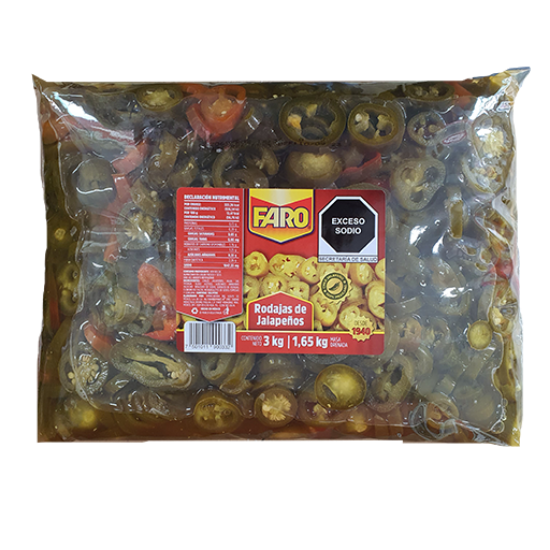 Imagen de CHILE JALAPEÑO RODAJAS FARO BOLSA 2.8 KG