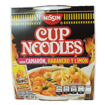 Imagen de SOPA NISSIN CAMARON HABANERO Y LIMON CAJA C/12 PZAS.