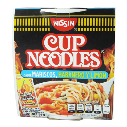 Imagen de SOPA NISSIN MARISCOS HABANERO Y LIMON CJA C/12 PZAS.