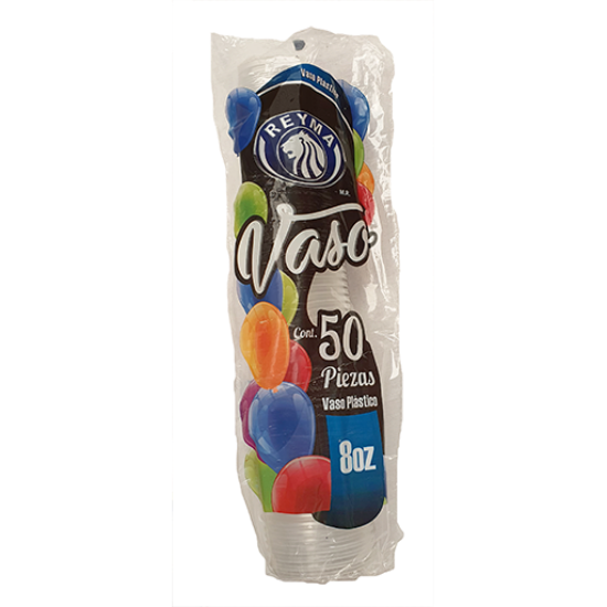 Imagen de VASO PLASTICO REYMA 8 OZ C/50 PZAS.