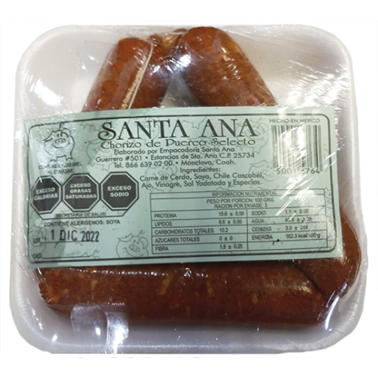 Imagen de CHAROLA DE CHORIZO DE PUERCO  SANTA ANA