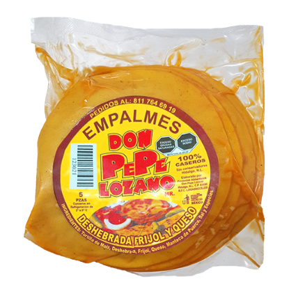 Imagen de EMPALMES DESHEBRADA FRIJOL Y QUESO 5 PZAS.