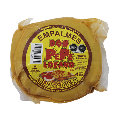 Imagen de EMPALMES  FRIJOL Y QUESO 6 PZAS.