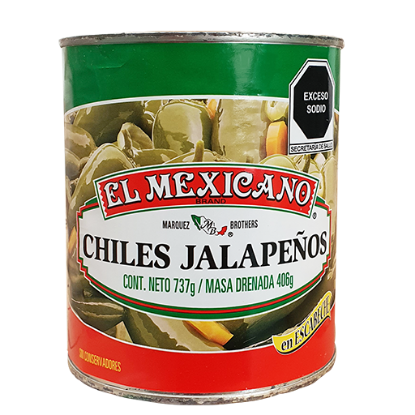 Imagen de CHILE JALAPEÑO ENTERO EL MEXICANO 737 G