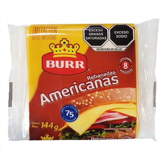 Imagen de QUESO AMERICANO BURR 144GR 8 REB