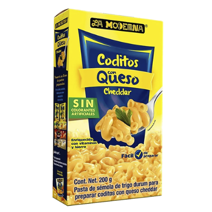 Imagen de CODITOS CON QUESO LA MODERNA 200 G