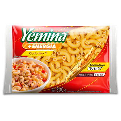 Imagen de PASTA YEMINA ENERGIA CODO 200 G