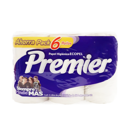 Imagen de PAPEL HIGIENICO PREMIER 250 HOJAS PAQ. C/6 ROLLOS