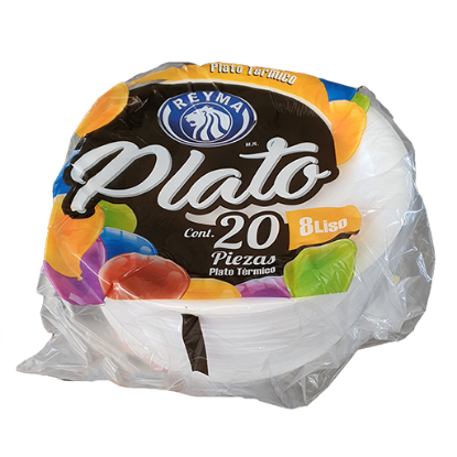 Imagen de PLATO TERMICO 8 LISO REYMA C/20 PZAS.