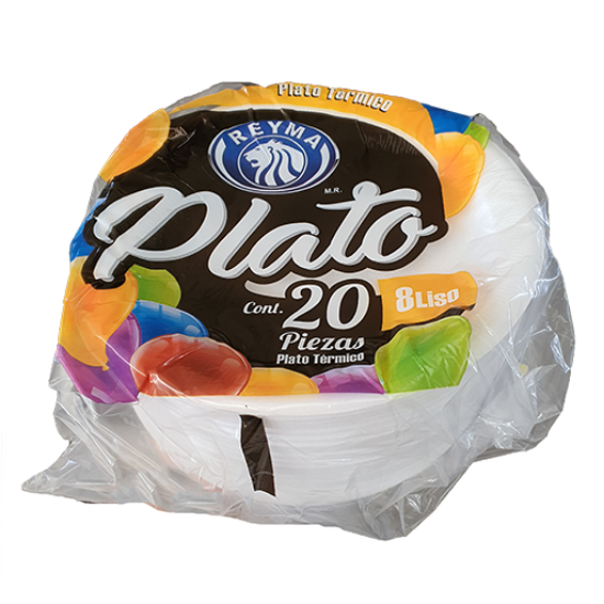 Imagen de PLATO TERMICO 8 LISO REYMA C/20 PZAS.