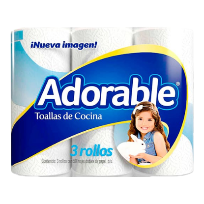 Imagen de TOALLAS DE COCINA ADORABLE 3 PZAS C/50 HOJAS