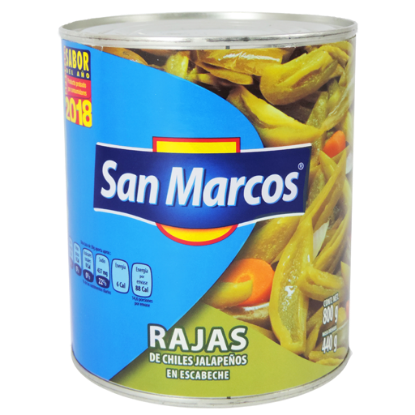 Imagen de CHILE JALAPEÑO RAJAS SAN MARCOS  800 G
