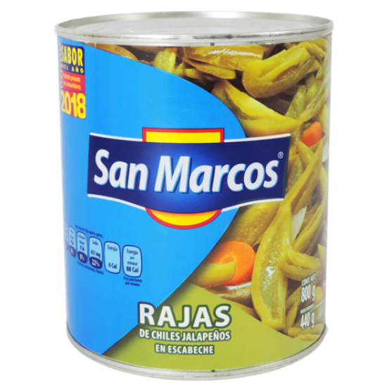 Imagen de CHILE JALAPEÑO RAJAS SAN MARCOS  800 G