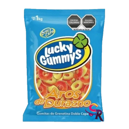Imagen de GOMITAS LUCKY GUMMYS AROS DURAZNO GRANEL