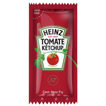 Imagen de KETCHUP HEINZ SS MEX CAJA 200 PZAS. 9 G