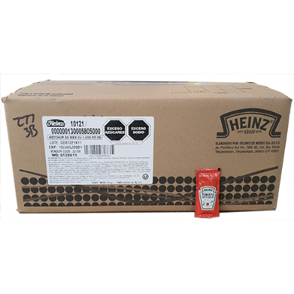 Imagen de KETCHUP HEINZ SS MEX CAJA C/1000 PZAS.  9 G