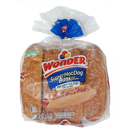 Imagen de PAN PARA SUPER HOT DOG WONDER 526GR