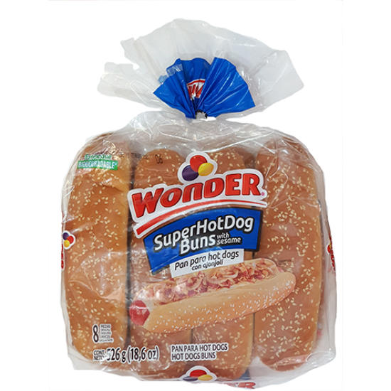 Imagen de PAN PARA SUPER HOT DOG WONDER 526GR