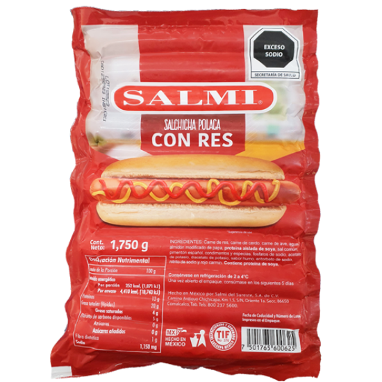 Imagen de SALCHICHA POLACA CON RES SALMI  1.75GR